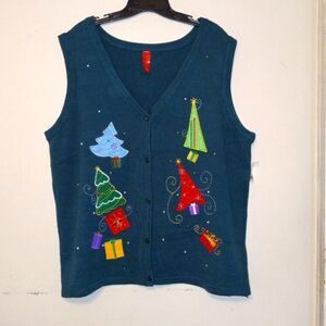 Vintage Christmas Sweater Vest 